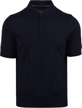 HUGO BOSS Mens NOLANO KNITTED POLO DARK BLUE Cotton - Size X-Large