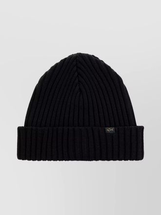 Paul & Shark turn-up brim ribbed texture hat