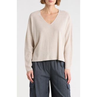 Eileen Fisher V-Neck Sweater in Natural White at Nordstrom Rack, Size Xx-Small