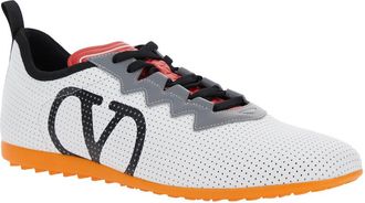 Valentino Garavani Mens White Sneakers With Asymmetric Toe And Vlogo Polyurethane Trainers