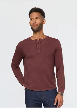 Duer PurePima Vintage Henley in Washed-Red-Rock at Nordstrom, Size Xx-Large