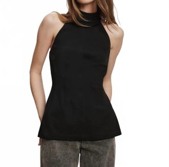 Veronica Beard Johanne Halter Top In Black