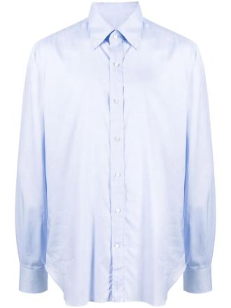 Luciano Barbera button-down cotton shirt - Blue