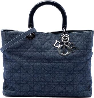 Dior Pre-owned Dior Large Denim Cannage Lady Dior Ladies FFZPSZOBC5NL1672