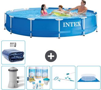Intex Piscina Con Estructura Redonda - 366x76 Cm - 8-piezas S20482