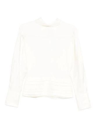 R&oacute;he pleated top - Neutrals