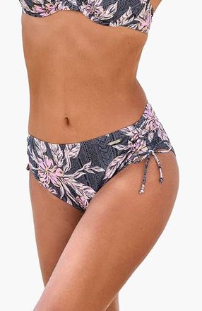 Lascana Womens Mix Print Mid Rise Bikini Bottom in Black Printed at Nordstrom, Size 10