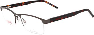 HUGO BOSS Mens 53mm Matte Ruthenium Opticals