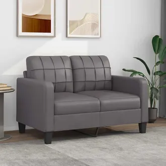 vidaXL Divano A 2 Posti Grigio 120 Cm In Similpelle - Vidaxl
