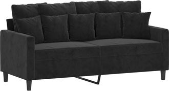 vidaXL Sof&aacute; De 2 Plazas Terciopelo Negro 140 Cm Vidaxl
