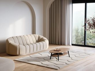 Vente-Unique Tappeto in rilievo effetto pelliccia 200 x 290 cm Beige - ARENSO
