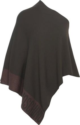 Moschino Ponchos, female, Brown, ONE SIZE, Elegant Marrone Jacket Aw25