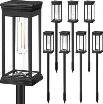 OEM Juego De 8 Luces Solares Para Jard&iacute;n, Luces De Suelo Para Exteriores, Luces Para Paisajes, Iluminaci&oacute;n Solar Para C&eacute;sped