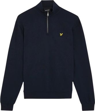 Lyle & Scott Loopback Quarter Zip Sweat - Heren - Sweatshirts & Hoodies - Blauw - Maat: 2XL Katoen