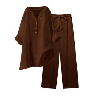 Generic Co Ords Sets for Women Uk 2 Piece Cotton Linen Summer Outfits Outfit Tracksuit Uk Lounge Casual Plus Size Travel Cord Gym Leisure Maternity Petite Lad