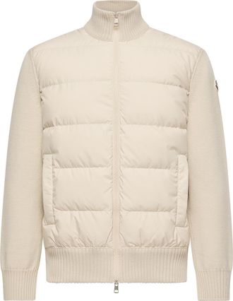 Moncler Moncler Padded Wool Zip-up Cardigan, Men, Beige, Size: Xxl