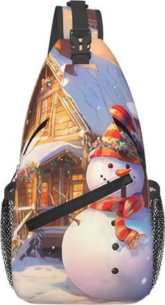 Generic Snowman Outside Cross Body Bag Lightweight Sling Bag Adjustable Daypack For Camping Shopping Cycling