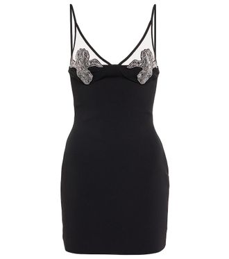 DAVID KOMA Mesh-panel embellished minidress