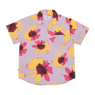 Obey Eden Woven Short Sleeve Shirt - Heren - Korte mouwen Overhemden - Veelkleurig - L - Katoen - Overhemden