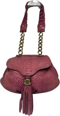 Armani Pre-owned Leather Handbag - Dames - Vintage Handtas - Paars - ONE Size - Leer - Vintage