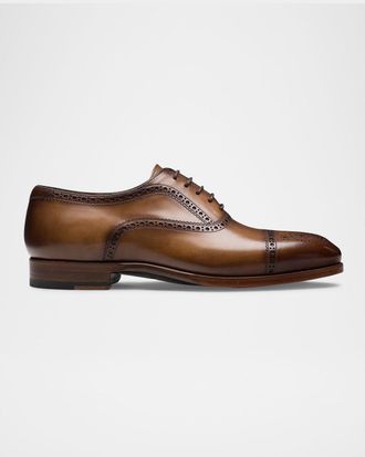 Magnanni Men & apos;s Lincoln Brogue Leather Oxfords