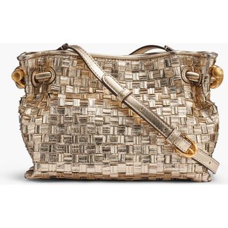 DKNY Cashmere Metallic Braided Crossbody Bag in Gold at Nordstrom