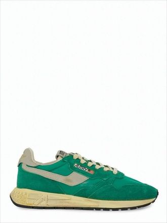 Autry Green Leather And Nylon Sneakers