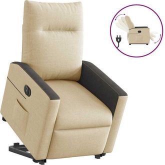 vidaXL Vidaxl - Sill&oacute;n El&eacute;ctrico Reclinable Elevable De Tela Color Crema