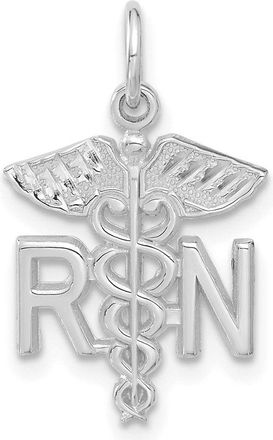Diamond2Deal 14k White Gold RN Nurse Charm