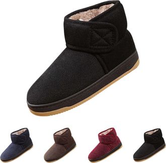 Generic Womens Winter Snow Boots Size 6 with Hook and Loop Closure, Slip Resistant Outdoor Shoes, Women Men Outdoor Comfortable Warm Fur Lined Boots for Cold 