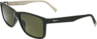 Ferragamo Ferragamo Mens 57 mm Dark Green Beige Sunglasses