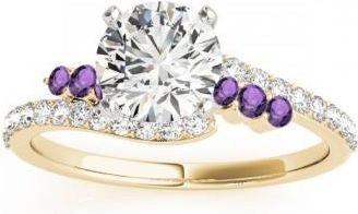 Allurez Diamond & Amethyst Bypass Engagement Ring 14k Yellow Gold (0.45ct)