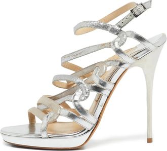 Jimmy Choo London Sandali in pelle 120mm - Argento
