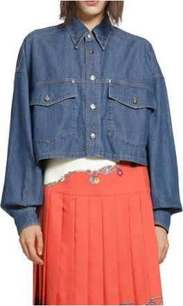 Versace Jassen, Dames, Blauw, S, Denim, Denim Jassen