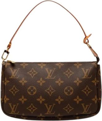 Louis Vuitton Pre-owned Pochette Accessoires - Dames - Vintage Schoudertas - Bruin - ONE Size - Leer - Vintage