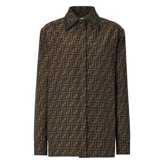 Fendi Dames, Jassen, Bruin, Maat: 2XS Katoen