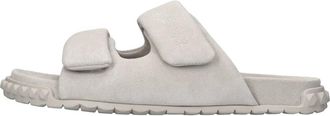 Ash Twist Sandalen met Noppen- Instapper met Su&egrave;de Voetbed - Dames - Sandalen - Grijs - 40 EU - Su&egrave;de - Schoenen