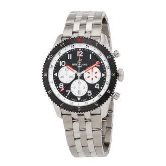Breitling Pre-owned Breitling Chronograph Automatic Black Dial Mens Watch YB04451A1B1A1