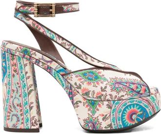 Etro Etro Plateau-Sandalen mit Paisley-Muster und Absatz