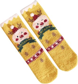 Generic Christmas Gifts For Women Novelty Xmas Warm Bed Socks Soft Cozy Slipper For Teenagers Classic Chirstmas Thermal Stocking Holiday Xmas Fillers Gifts (Y