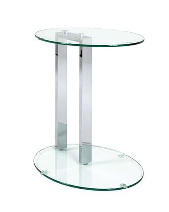 Étagère HAKU Möbel Design Moderne - Chromé Avec Verre Trempé, 39x77x39 Cm - Idéale Salon/bureau