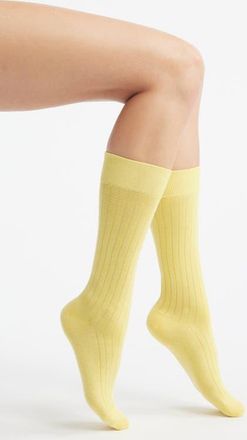 High Heel Jungle Arcade Stripe Crew Socks in Lemon Yellow at Nordstrom