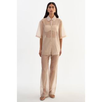 LaMarque Manda | Sheer Shirt in Beige at Nordstrom, Size Xx-Small