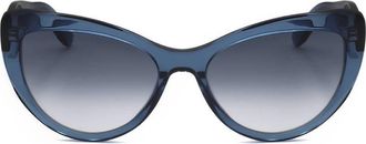 Ferragamo Blue Gradient Cat Eye Ladies Sunglasses SF930SCP 414 56