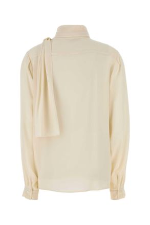 Prada Womens Ivory Silk Shirt Avorio Exterior: Camicie