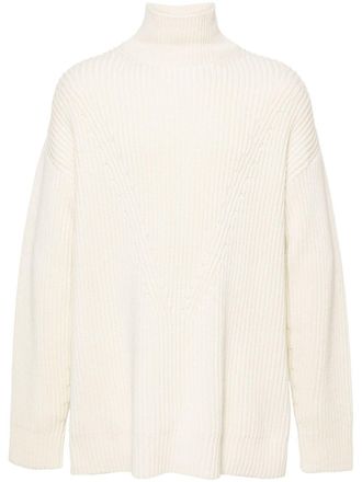 Jil Sander ribbed wool jumper - White