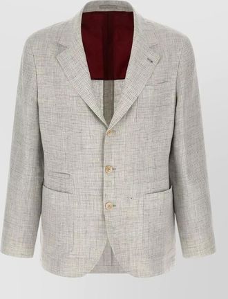 Brunello Cucinelli linen blazer notch lapel front pockets