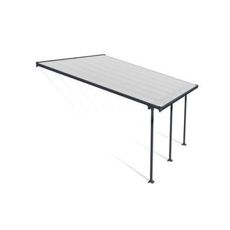 Palram Patio Cover Feria 4M Deep 4X4.2 Clear - L425 x W385 x H305 - Grey