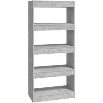 vidaXL Libreria/Divisorio Grigio Cemento 60x30x135cm Legno Multistrato - Vidaxl