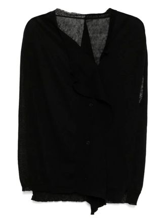 Yohji Yamamoto draped cardigan - Black